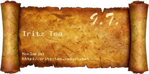 Iritz Tea névjegykártya